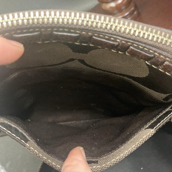 Coach Crossbody Brown Signature Python Patent Leather 4-Stripe E06W-10266 - Picture 11 of 13